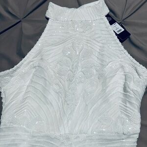 All White Sequin Gown